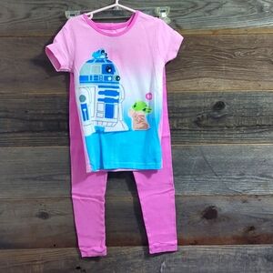 Star Wars Girls' Snug-Fit Cotton Pajama Set D